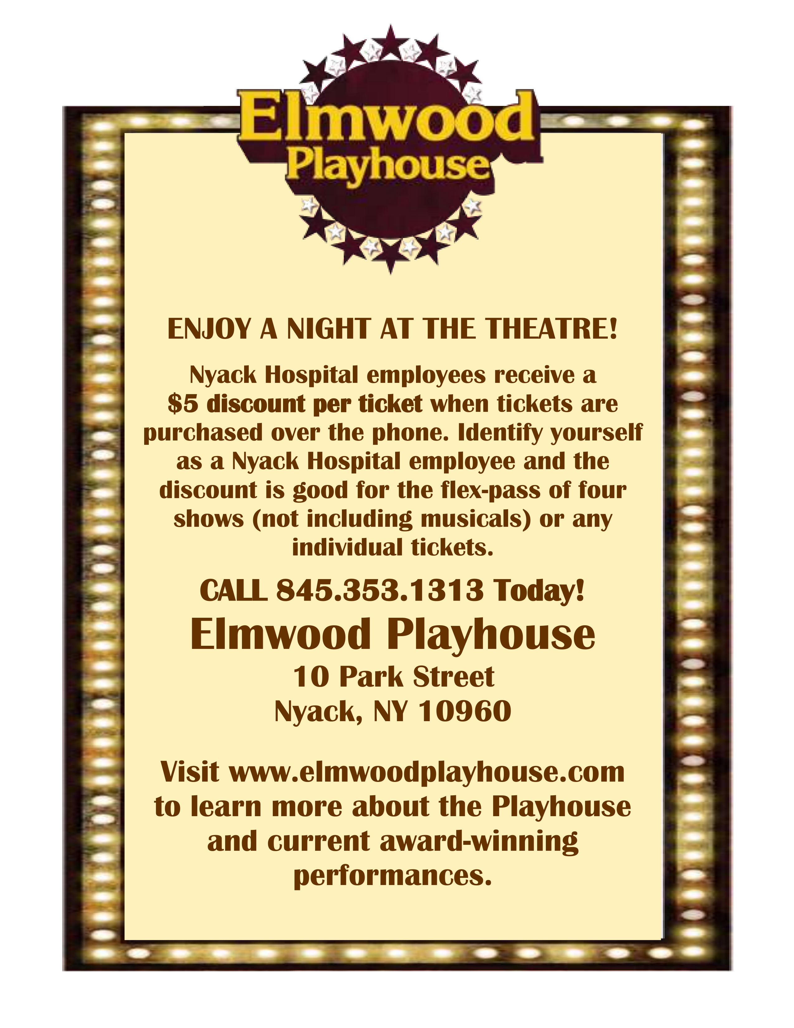 Elmwood Playhouse Discount Flyer