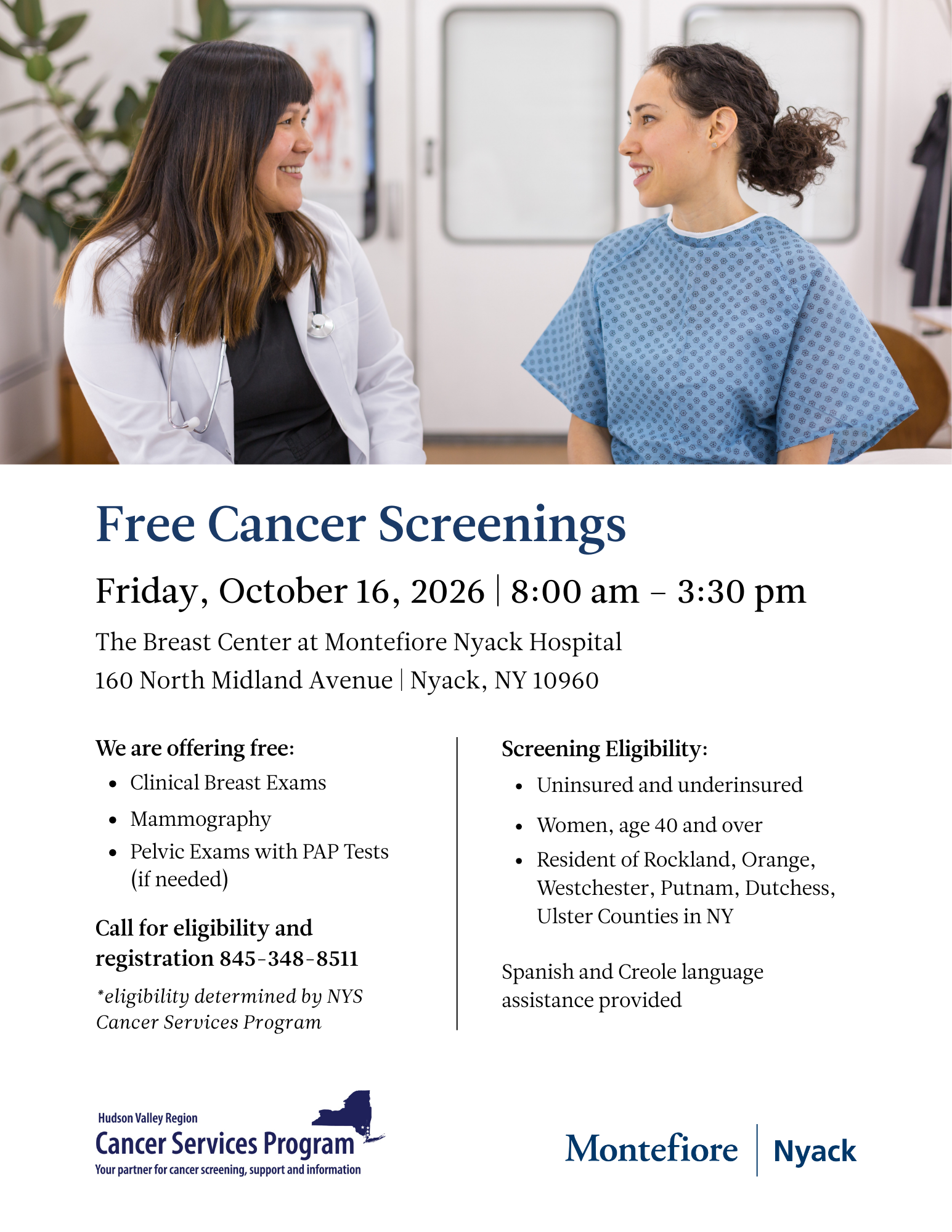 Free Cancer Screenings Flyer